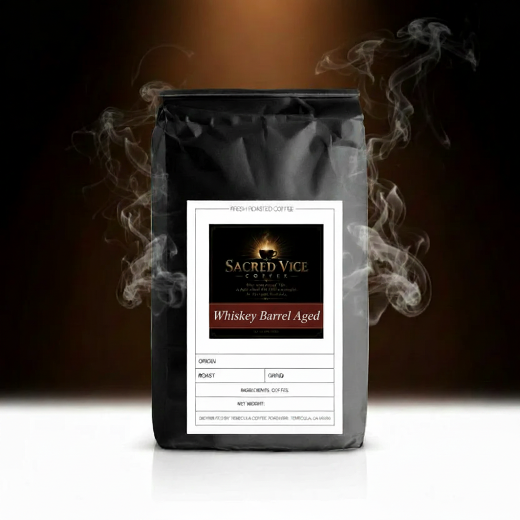 Whiskey Barrel Aged coffee bag